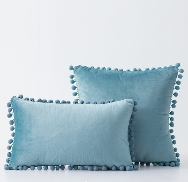 Soft Touch Pompom Pillow Covers