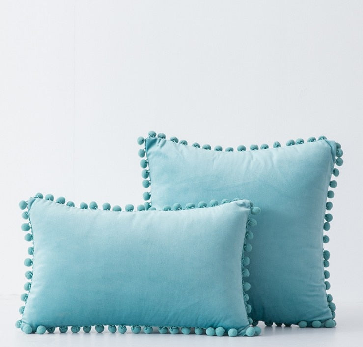 Soft Touch Pompom Pillow Covers