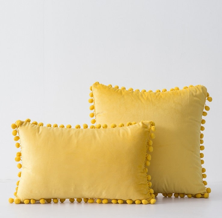 Soft Touch Pompom Pillow Covers