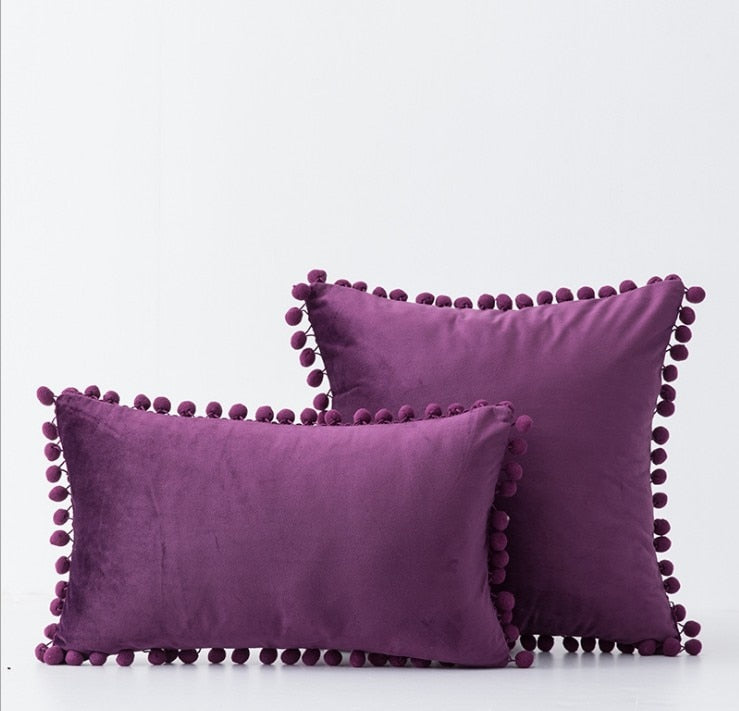 Soft Touch Pompom Pillow Covers