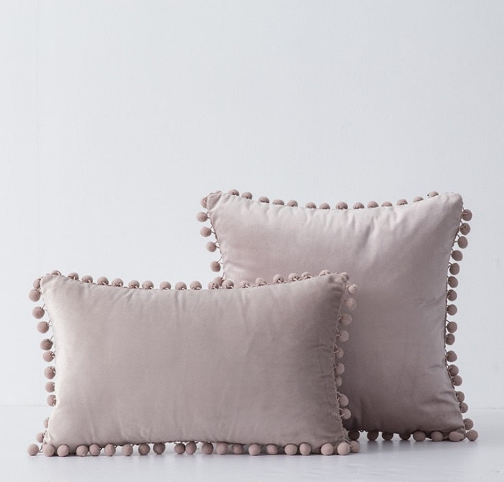 Soft Touch Pompom Pillow Covers