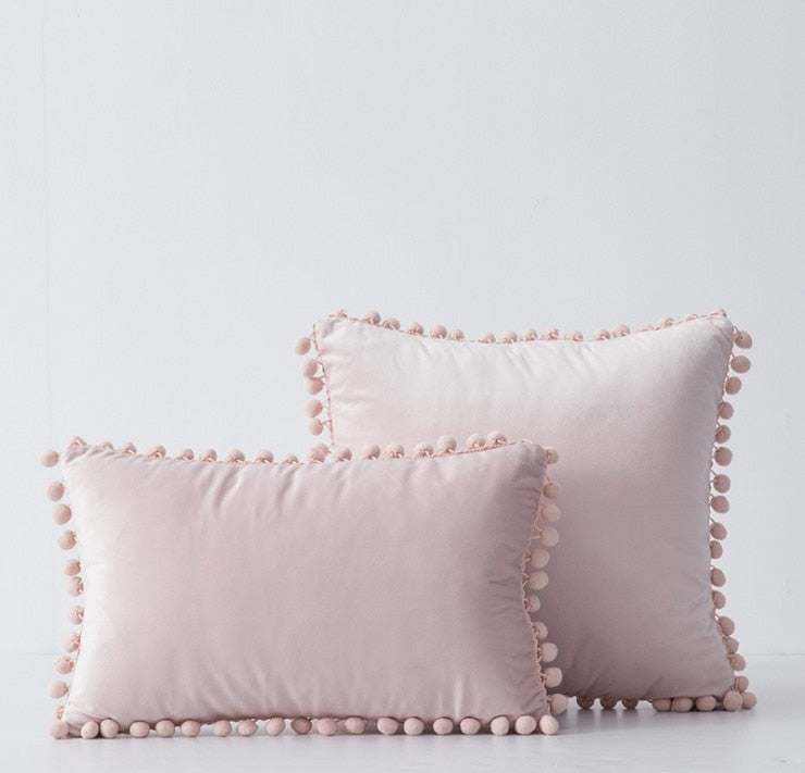 Soft Touch Pompom Pillow Covers