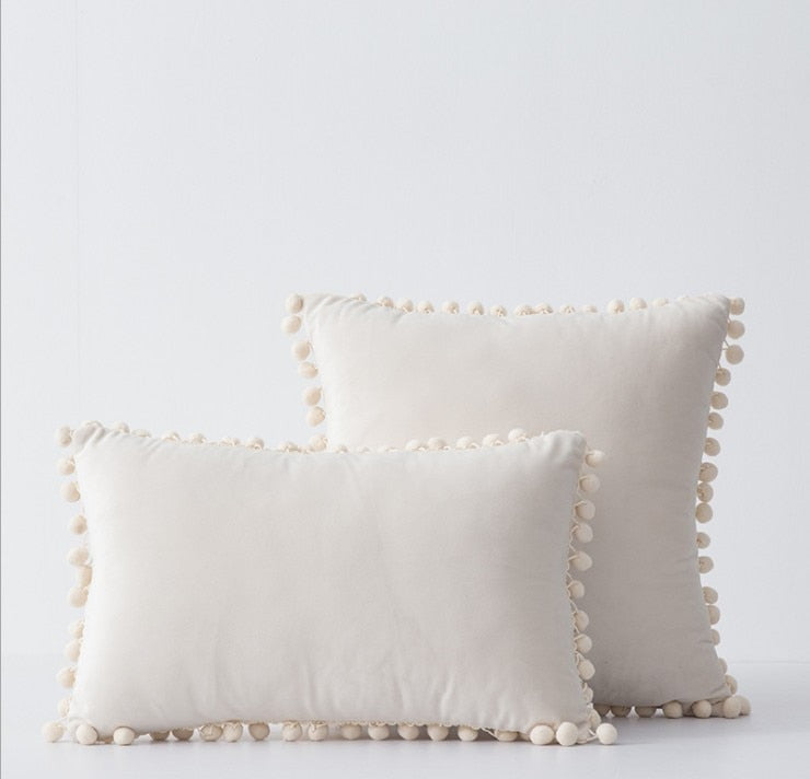 Soft Touch Pompom Pillow Covers