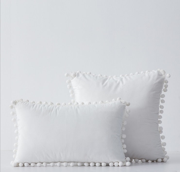 Soft Touch Pompom Pillow Covers