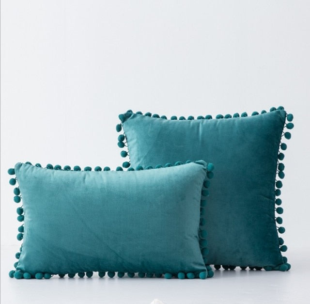 Soft Touch Pompom Pillow Covers