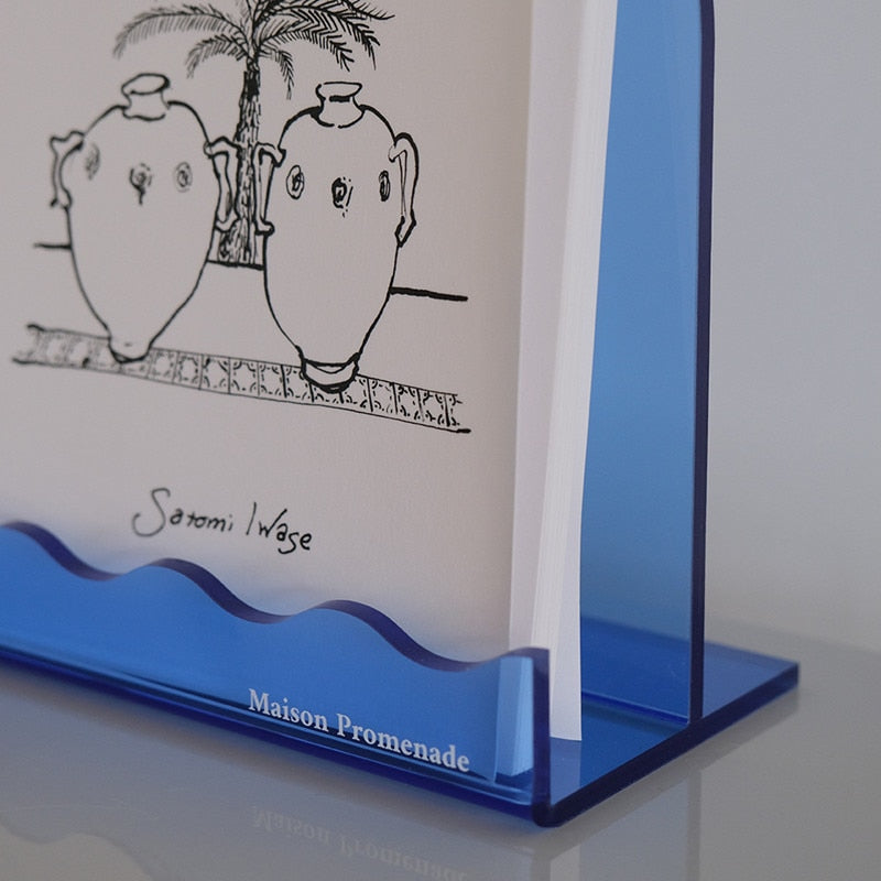 Holiday Gifts for Storage Organizer in Blue Acrylic Display Book Shelf Table Decorative