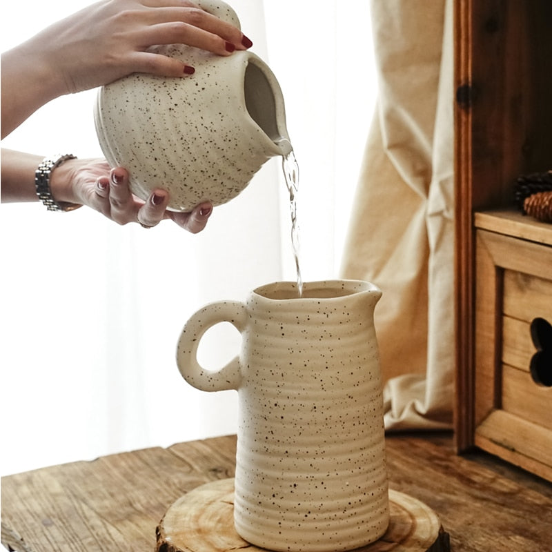 Hand Sculpted White Ceramic Vase