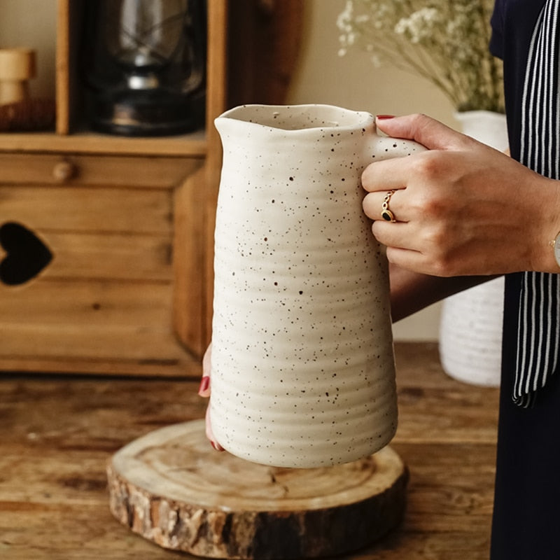 Hand Sculpted White Ceramic Vase