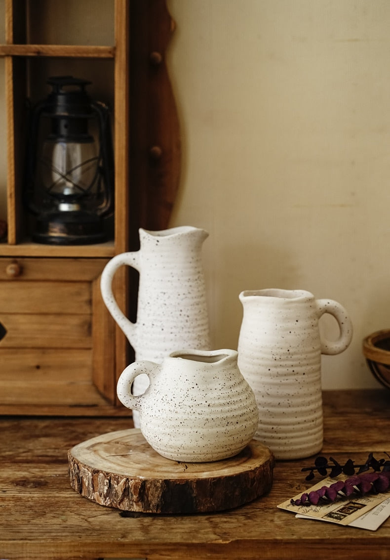 Hand Sculpted White Ceramic Vase