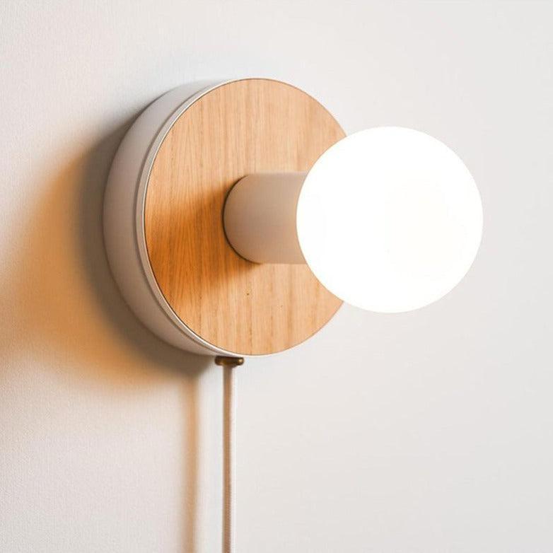 Round Wall Mounted Plug Switch LED Lamp  