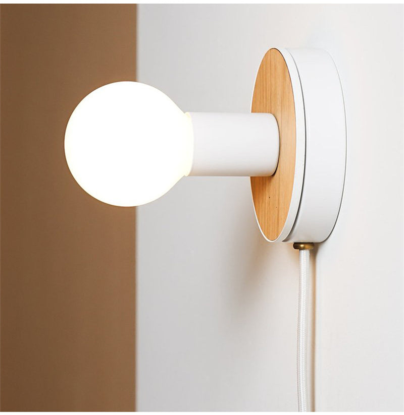 Round Wall Mounted Plug Switch LED Lamp  