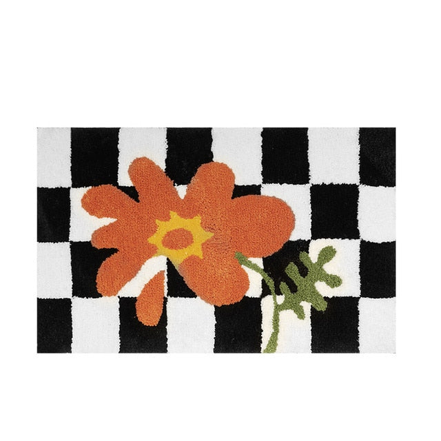 Extra Soft Anti-Slip Checkered Mat Flower