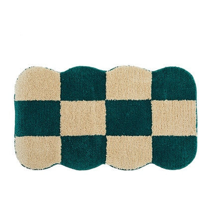 Extra Soft Anti-Slip Checkered Mat Round-Edge Green