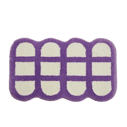 Extra Soft Anti-Slip Checkered Mat Round-Edge Violet