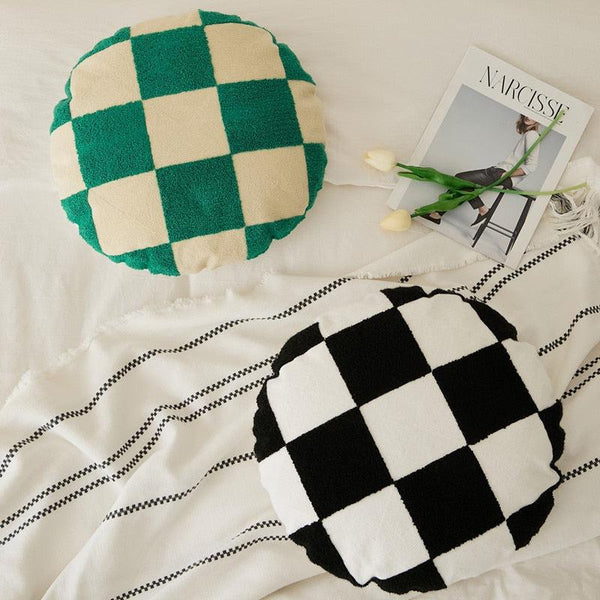 Round Cotton Embroidered Football Pattern Pillow Cover