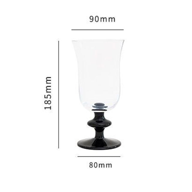 Cocktail Glass & Goblet Black clear glass retro french modern