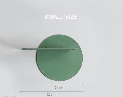 Disc Wall Shelves in Bright Colors Scandinavian Design for Modern Room Decor green