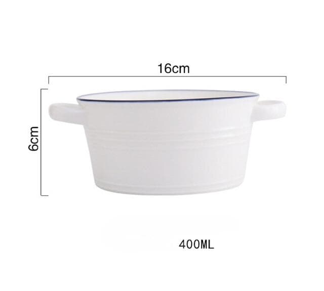 Cheap white Ceramic Serving Bowls with handles