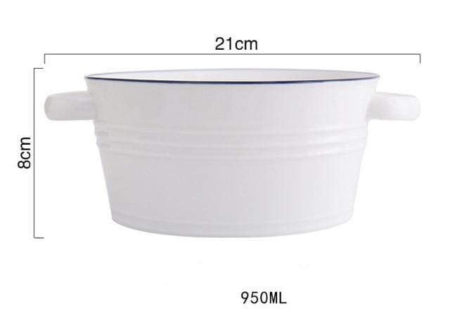 Cheap white Ceramic Serving Bowls with handles