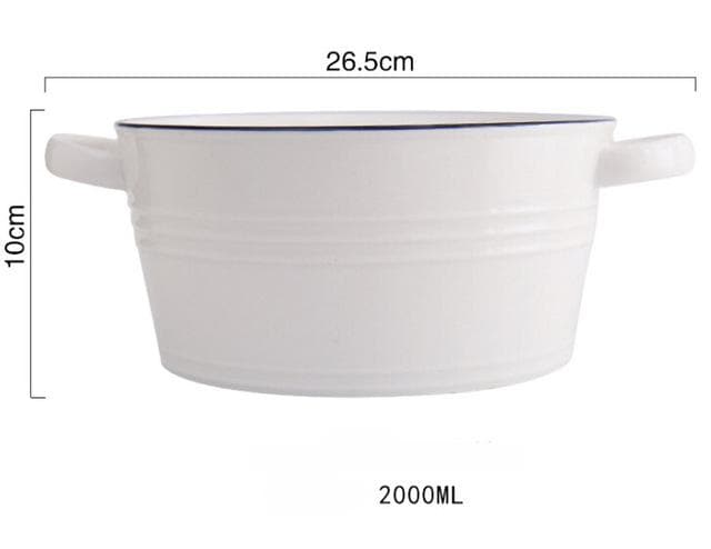 Cheap white Ceramic Serving Bowls with handles