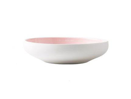 Pink deep porcelain plate