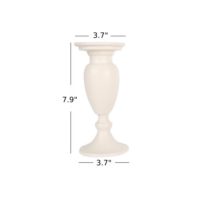 abstract neoclassic white iron candle holder