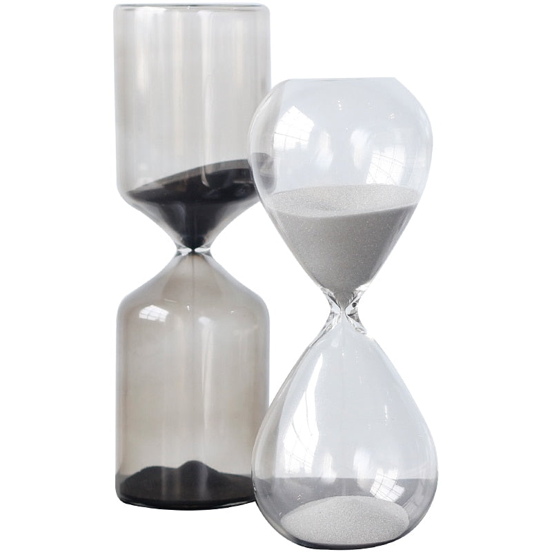 Sand Timer Hourglass geometric shapes black grey sand