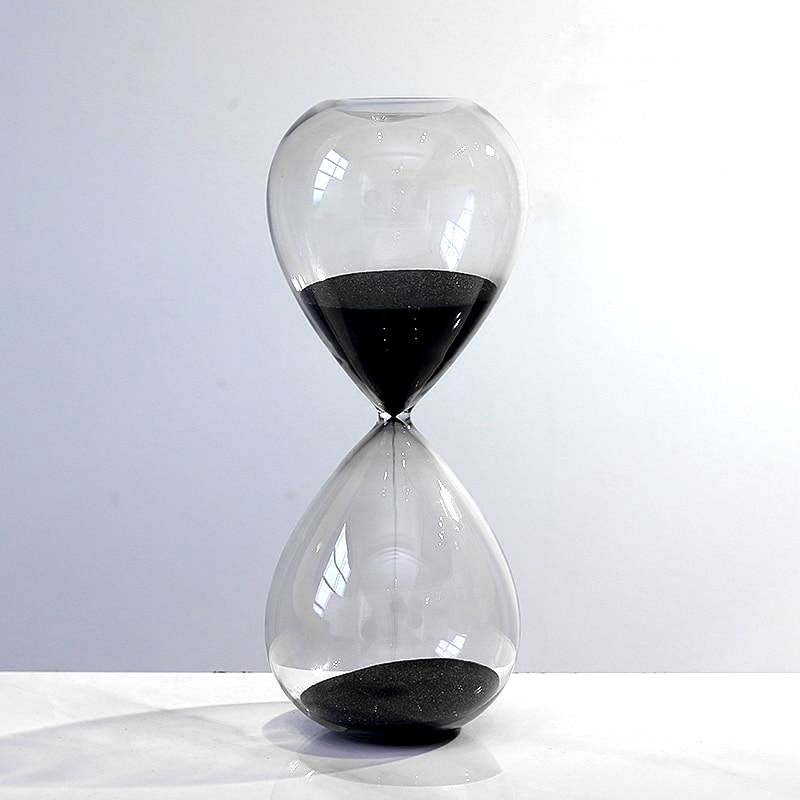 black Sand Timer Hourglass round