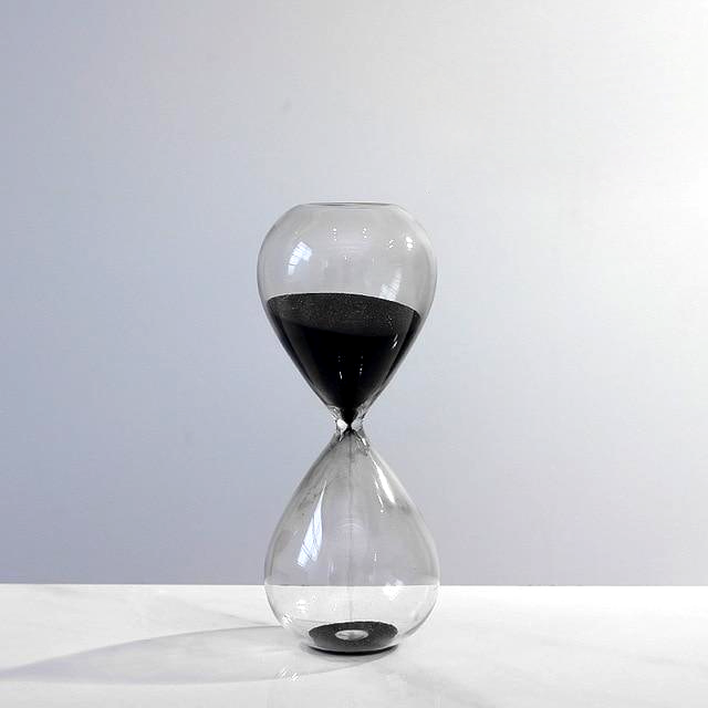 black Sand Timer Hourglass round