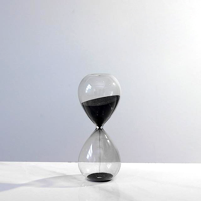 black Sand Timer Hourglass round