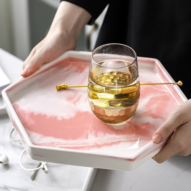 Marble Ceramic Storage & Serving Decorative Trays