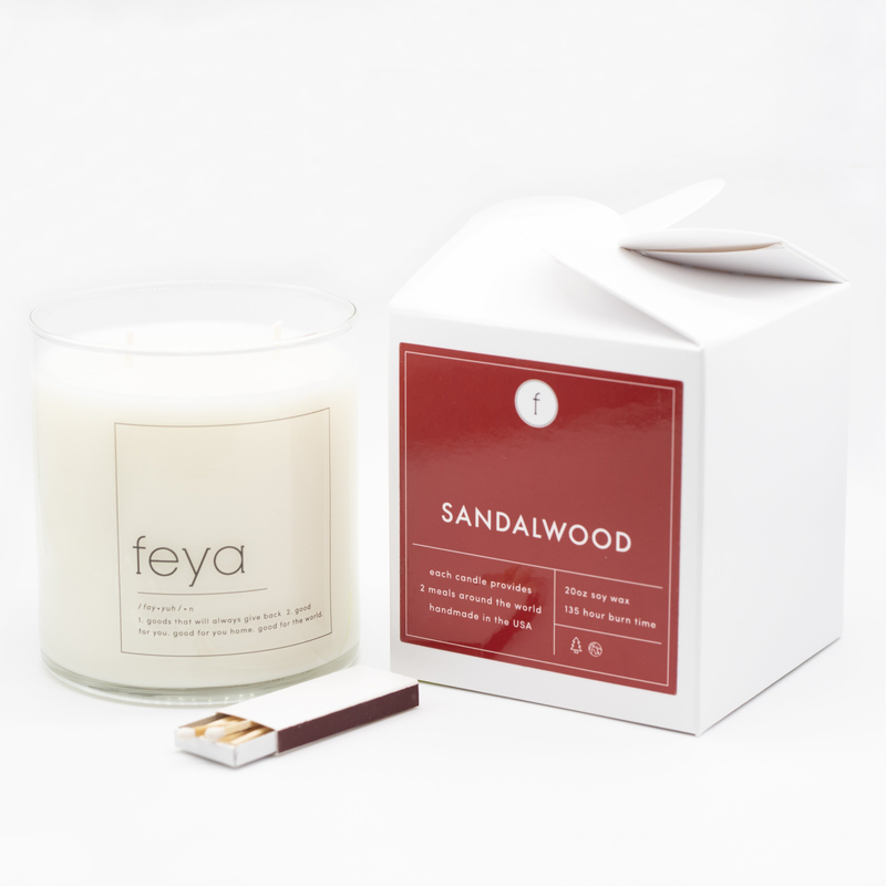 natural Sandalwood Scented Candle 20 oz