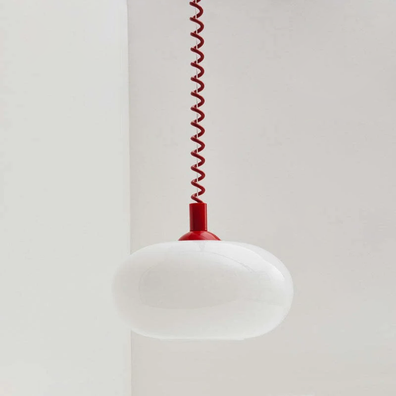 Red Blue and Yellow Spring Retractable Glass Pendant Lights 