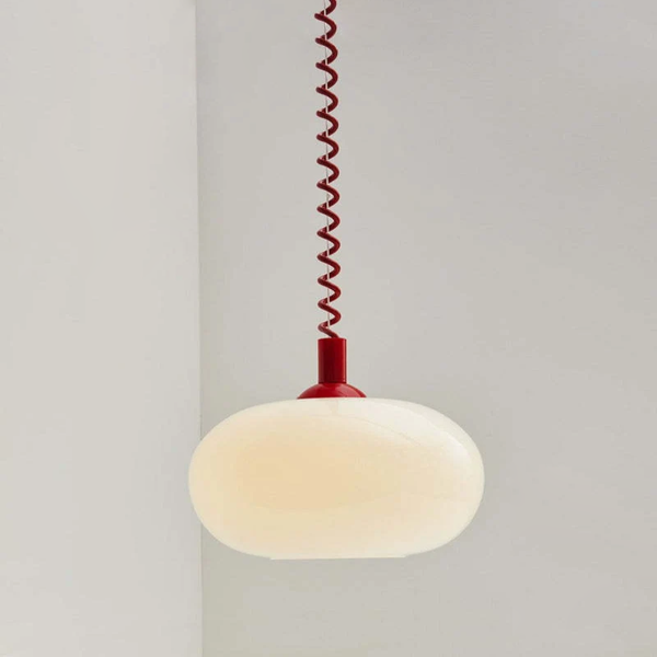 Red Blue and Yellow Spring Retractable Glass Pendant Lights 